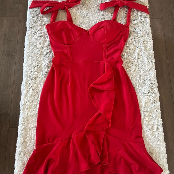 Short Red Strappy Dress Size L - Picture 6 of 8